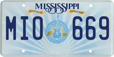 MS license plate MIO669