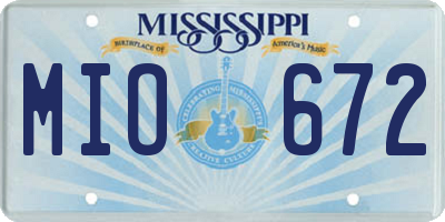 MS license plate MIO672