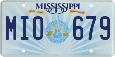 MS license plate MIO679