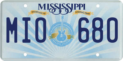 MS license plate MIO680