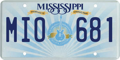MS license plate MIO681