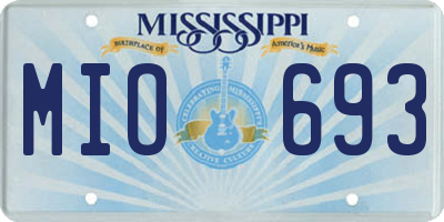 MS license plate MIO693
