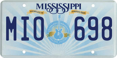 MS license plate MIO698