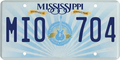 MS license plate MIO704
