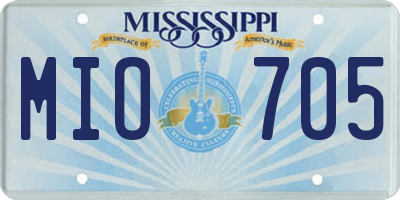 MS license plate MIO705