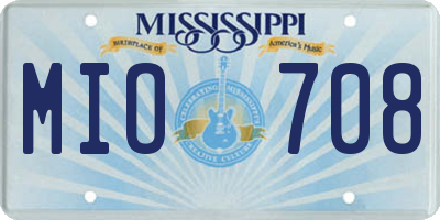 MS license plate MIO708