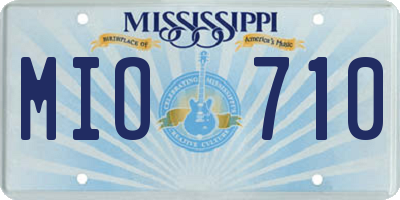 MS license plate MIO710