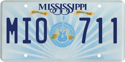 MS license plate MIO711