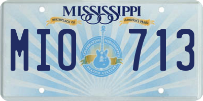 MS license plate MIO713
