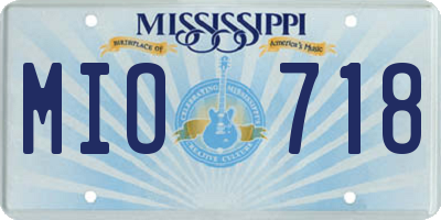 MS license plate MIO718