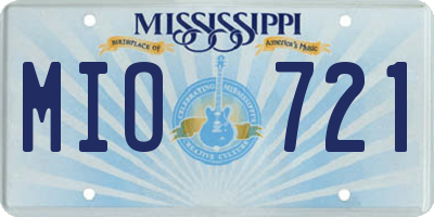 MS license plate MIO721