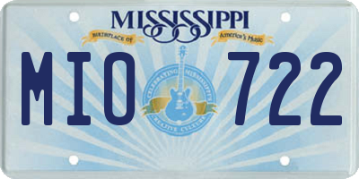 MS license plate MIO722
