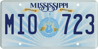 MS license plate MIO723