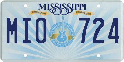 MS license plate MIO724
