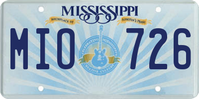 MS license plate MIO726