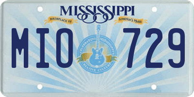 MS license plate MIO729