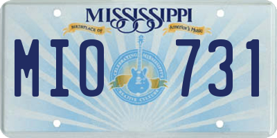 MS license plate MIO731