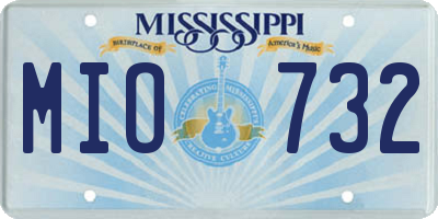 MS license plate MIO732