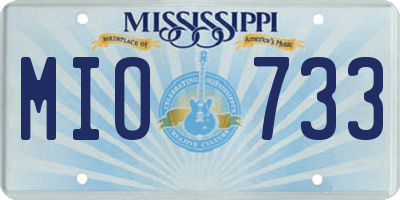 MS license plate MIO733