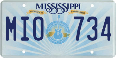 MS license plate MIO734