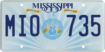 MS license plate MIO735