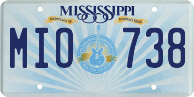MS license plate MIO738