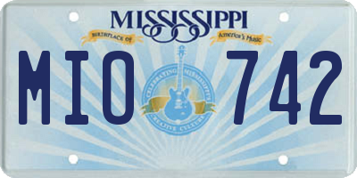 MS license plate MIO742