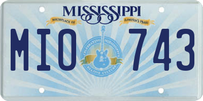 MS license plate MIO743