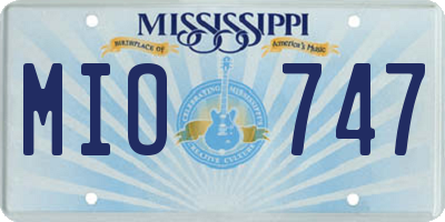 MS license plate MIO747