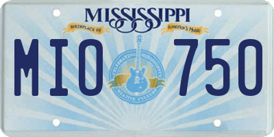 MS license plate MIO750