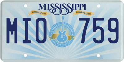MS license plate MIO759