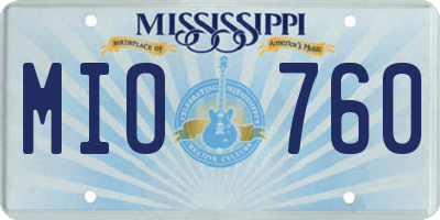 MS license plate MIO760