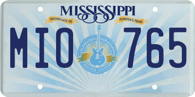 MS license plate MIO765