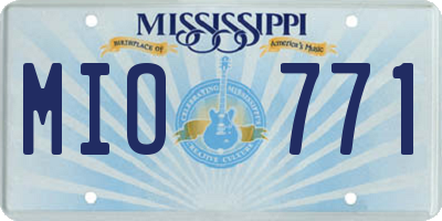 MS license plate MIO771