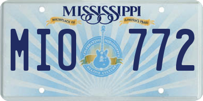 MS license plate MIO772