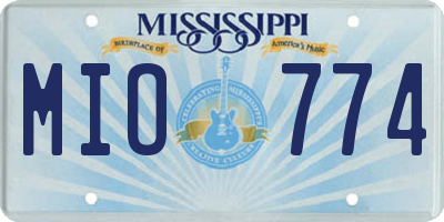 MS license plate MIO774