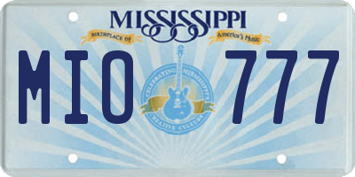 MS license plate MIO777