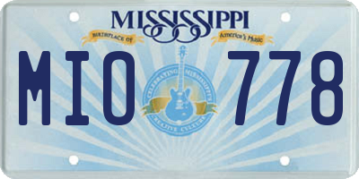 MS license plate MIO778