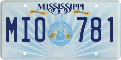 MS license plate MIO781