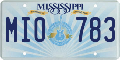 MS license plate MIO783