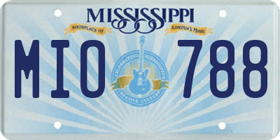 MS license plate MIO788
