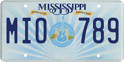 MS license plate MIO789