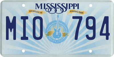 MS license plate MIO794