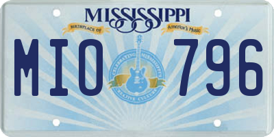 MS license plate MIO796