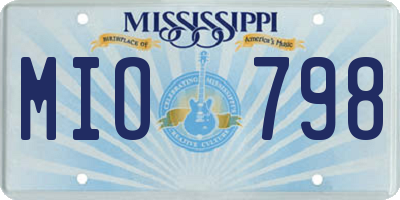 MS license plate MIO798