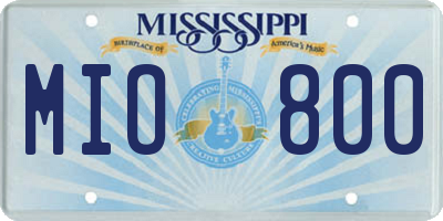 MS license plate MIO800