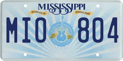 MS license plate MIO804