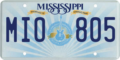 MS license plate MIO805