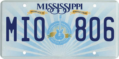 MS license plate MIO806