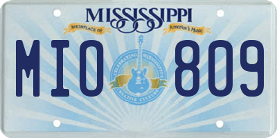 MS license plate MIO809
